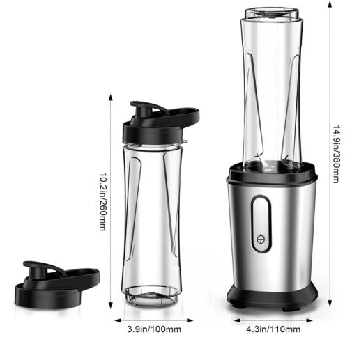 Blendify -Electric Smoothie Blender with 2 Portable 20oz Tritan Bottles