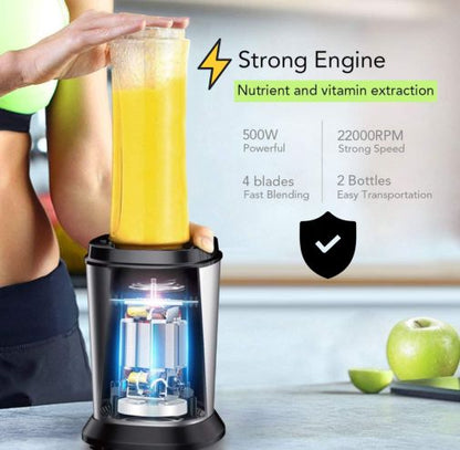 Blendify -Electric Smoothie Blender with 2 Portable 20oz Tritan Bottles